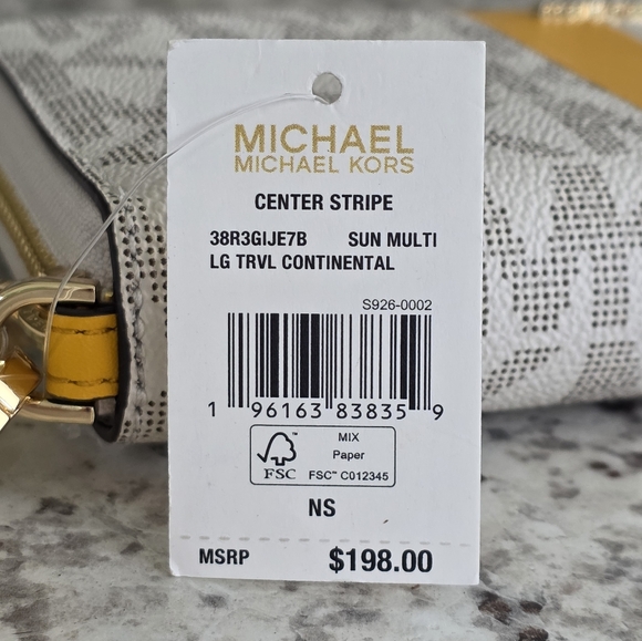 Michael Kors Jet Set Logo Large Center Stripe Wristlet